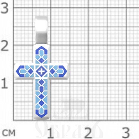 крест «спаси господи», серебро 925 проба с родированием и эмалью (арт. 19.014р)