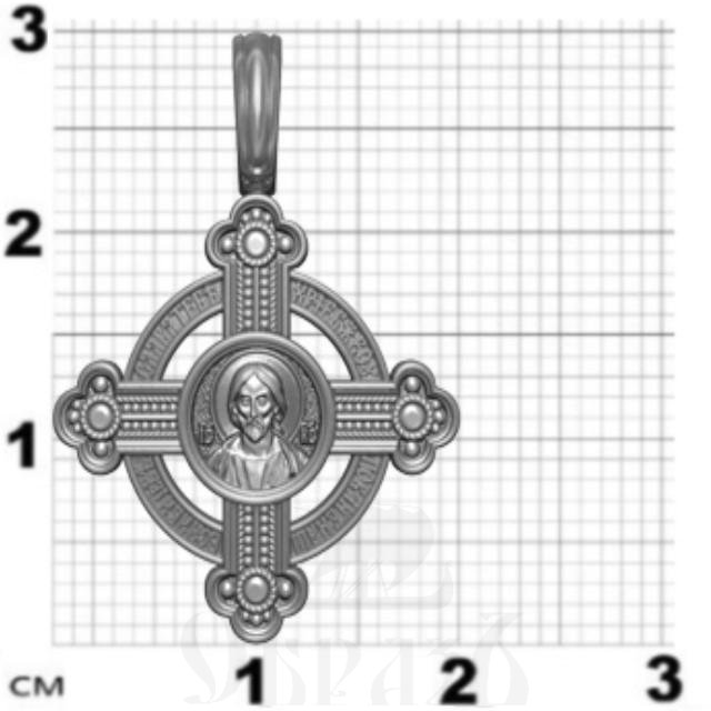 крест с образом господь вседержитель и казанская икона божией матери, серебро 925 проба с родированием (арт. 17.007р)