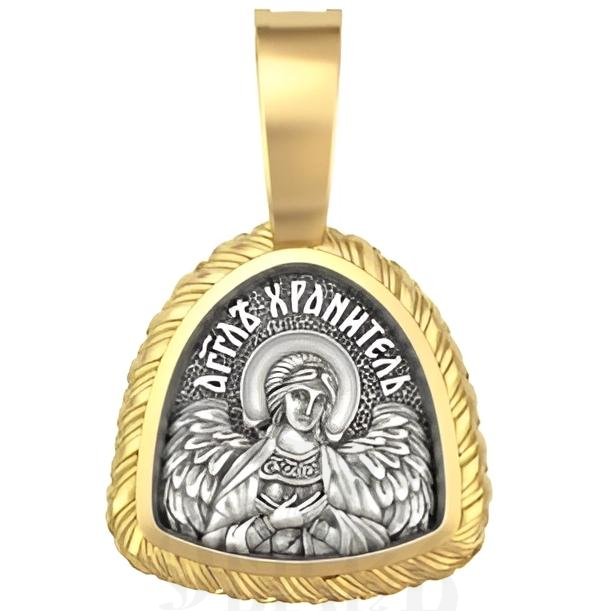 нательная икона святая блаженная матрона московская, серебро 925 проба с золочением (арт. 18.012)